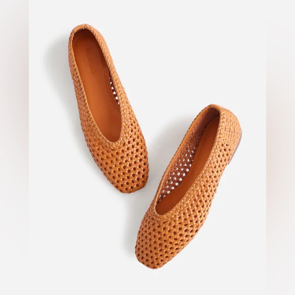 The Mylie Ballet Flat in Handwoven Leather